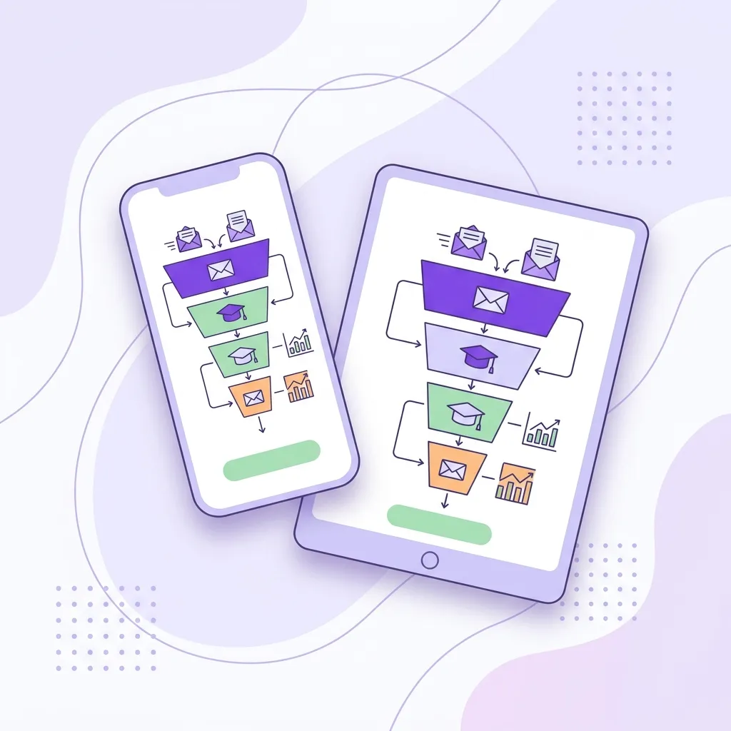 Email marketing funnel and automation for online academy